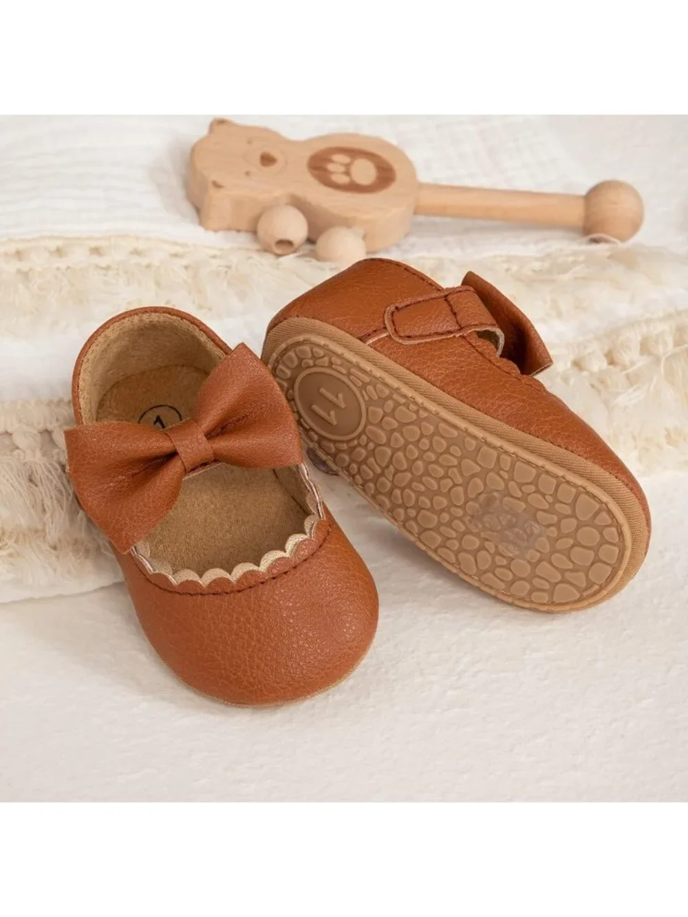 Adorable Infant Baby Girls' Bow Mary Jane Ballet Flats - Perfect First Walkers!